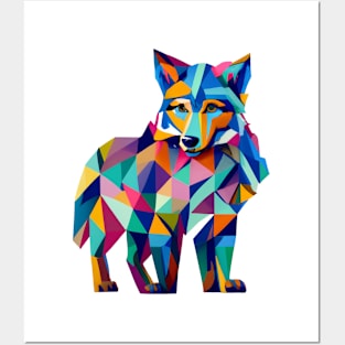 Cute Wolf Colorful Posters and Art